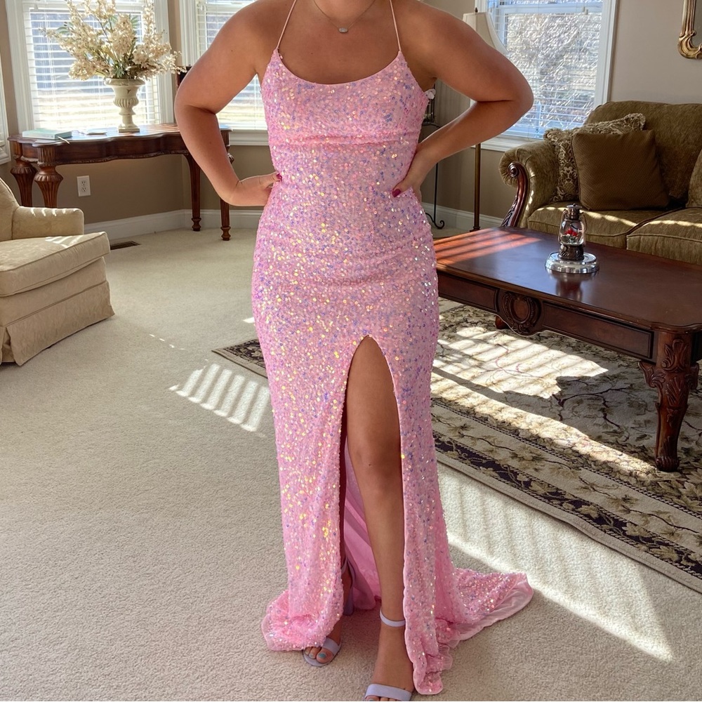 Light pink prom dress